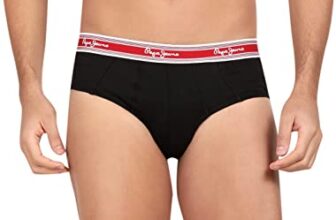 Pepe Jeans Innerwear Men’s Cotton Brief (Pack of 2) (CLB03-02_Black_Black_90-95_Black_95 CM)