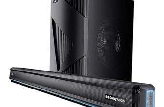 Boat Aavante Bar A3070 Dolby, 300W Dolby Audio, 2.1CH Wired Subwoofer, BT v5.4, Dynamic LEDs,Multi Connectivity, EQ Modes, Bluetooth Sound Bar, Home Theatre Soundbar Speaker (Premium Black)