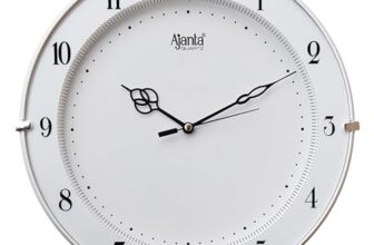 Ajanta Plastic Step Movement Round Wall Clock (White, 25.7 X 25.7 X 3.6 Cm) – Analog
