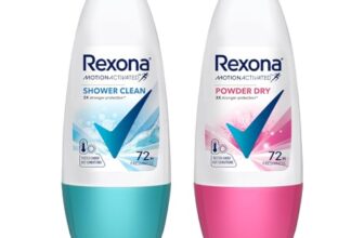 Rexona Roll-On Deodorant | Shower Clean + Powder Dry Motion Activated Deo for Women | up to 72Hr odour protection | 45 ML each