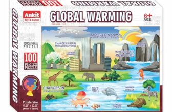 Ankit Toys & Games 100-Piece Jigsaw Puzzles for Kids Ages 6+, Educational and Engaging Geography Puzzle with Vibrant Map Learning (Global Warming)
