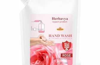 Khadi Ayurvedic Rose Hand Wash – Luxurious Herbal Cleanser with Calming Rose Aroma | Moisturizing, Antibacterial & Soft on Hands – 1000ml. (Refill Pack)