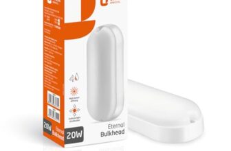 Orient Electric 20W Eternal Bulkhead Wall Light | 6500K, Cool White | 1600 lumens Bright Light Output | 2 Year Warranty by Orient