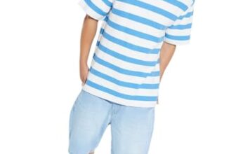 URB_N Men Striped T-Shirt (Blue_L)