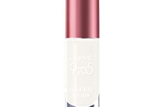 LAKMÉ 9To5 P+G Glossy Finish Nail Color Marble White 6Ml