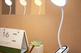One94Store FlexiClip Design Rechargeable LED Clip Lamp | Flexible Gooseneck Desk & Bedside Light | Adjustable Brightness | USB Powered Study & Reading Lamp (White)