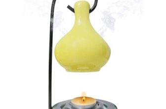 Pure Source India Ceramic Hanging Yellow Burner for Soothing Aromas with 1 Tealight