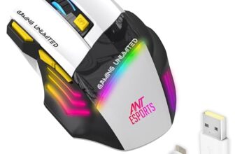 Ant Esports GM100 V2 Optical Gaming Mouse,7 Button Wired USB Mouse, 4000 FPS Sensor, 3600 DPI, RGB Lighting,1.5m PVC Cable, Ergonomic Design, for Windows PC, Laptop,Gaming & Office Use- Black & White