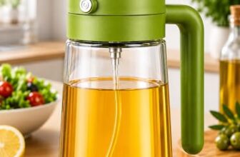 Vivatra 2-in-1 500ml Glass Oil Dispenser & Spray Bottle | Oil & Vinegar Sprayer for Cooking, Air Fryer, Salad & Kitchen Use | Leakproof, Refillable, Green