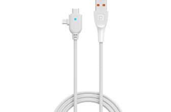 Portronics Konnect Spydr 2 Multi-Functional Charging Cable (Type C + Micro USB) 3.0 A Output, PVC Material(White)