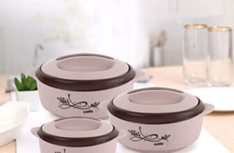 CELLO Sapphire Insulated Casserole Set of 3, (500ml, 1000ml, 1500ml) Brown | Double Walled, PU Insulated | Hot Pot Case Keeps Food Fresh & Hot For Long Hours | Casserole Set For Roti, Chapati, Rice
