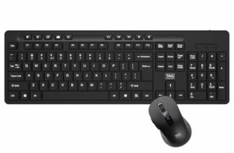 TAG KBWM1000 Black Wireless Keyboard & Mouse Combo Kit with USB 2.4Ghz Nano Receiver, Linear Chiclet Keys, Upto 10M Clicks, Full 104 Keys & 10 Multimia Keys, 6 Buttons Mouse, for Windows/Mac/Linux
