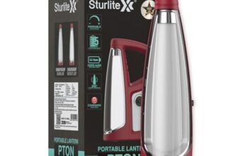 Sturlite Pton 12W LED Portable Lantern| 2200mAh Rechargeable Li-ion Battery| Upto 15Hrs Long Battery Back Up| 360° Light Spread & Knob for Brightenss Adjustment LED Lamp – (Pack of 1)
