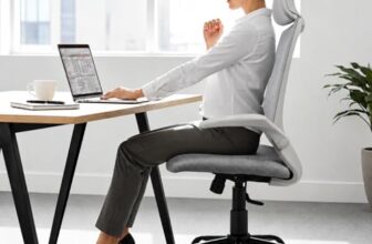 CELLBELL Swift Ergonomic Mesh Office Chair High Back with Adjustable Headrest 3D Armrests Multi Lock Synchro Tilt Breathable Back Chrome Base Work from Home Computer Desk Chair (Grey)