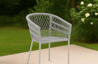 Royaloak Genting Malaysian Aluminium Outdoor Chair | Hand Woven Rope Design | Curved Backrest with Anti-Slip Legs | Rust-Resistant Aluminium Frame | Modern Chairs for Garden, Terrace & Balcony