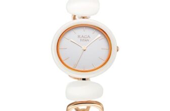 Titan Raga Ceramics Quartz White Dial Analog Women’s Watch | Elegant Ceramic & Metal Strap | Stylish Women’s Analog Watches | Perfect for Every Occasion – 95146KD05