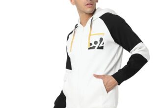 Spykar Hooded Full Sleeves White Sweatshirt for Men (Size: M)-MSSLGT2BC018-White