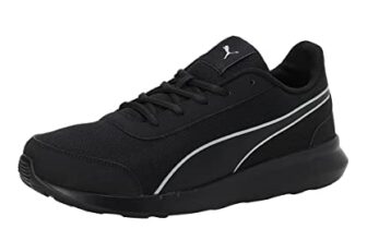 Puma mens Dazzler Black-Silver Running Shoe – 10 UK (39178201)
