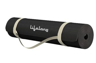 Lifelong LLYM94 Yoga mat for Women & Men EVA Material 6mm Anti-Slip Yoga-Mat with Strap for Gym Workout|Exercise Mat For Home Gym Workout and Yoga Exercise (6 Months Warranty) Black