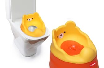 LuvLap Adaptable 2 in 1 Potty Training Seat for 1 + Year Child, Potty Trainer with DetachablePotty Bowl, Suitable for Potty Training of Boys & Girls (Orange & Yellow)
