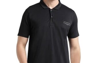 Wildcraft Men Stripe Jacquard Polo T-Shirt-Black