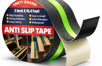 Unity Brand Anti Slip Grip Tape Non-Slip Traction Tapes With Glow In The Dark Reduce The Risk Of Slipping For Indoor Or Outdoor Stair Tread Step, Other Slippery Surfaces 2 Inch X16.4 Foot (Pack OF 1)