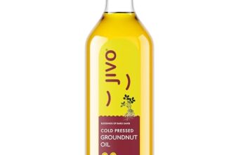 Jivo Groundnut Oil 1 Litre | Cold Pressed, Unrefined Peanut Oil for Cooking | Vitamin A & D Fortified, Chemical-Free Ground Nut Oil 1L