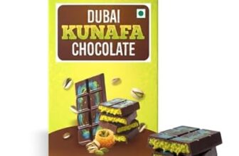 Dryfruit Mart Dubai Kunafa Chocolate Bar, Filled With Crunchy Pistachio Kunafa, 90g (1 Pack)