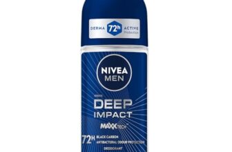 NIVEA MEN Deep Impact Freshness Underarm Roll On Deodorant for Men with Black Carbon | Long Lasting Antiperspirant Roll On for Body Odour Control | Alcohol Free Underarm Deodorant Roll On 50ml