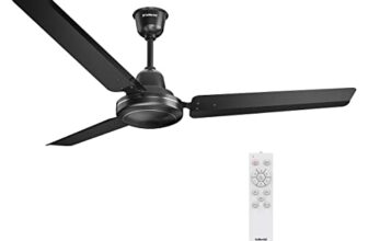 Goldmedal Geo Fox 1200 mm BEE Certified 5 Star Rated Standard Ceiling Fan For Home and Office | Remote Control | Speed Control | Optimum Air Delivery | 2 years Warranty (Black)