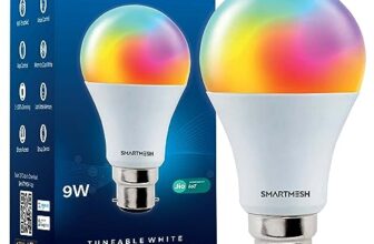 SmartMesh Wi-Fi RGB+CCT Smart LED Bulb Powered by Jio IoT | 9 Watt | Music Sync | Last State Memory | 16 Million Colors | Warm and Cool White | Compatible with Alexa and Google Assistant (Base B22)