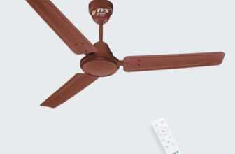 TVS GREEN Freedom Max Ceiling Fan 1200mm | Remote Control | iDrive BLDC Technology | 5 Star BEE Rated | 33 Hours running on 1 Unit | Silent Operation | Brown | 3-Year Warranty