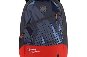 Gear Bounce 27 Ltrs Casual Backpack (Grey-Orange), One Size (BKPBOUNCE0604)