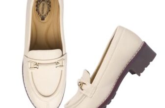Shoetopia Upper Buckle Detailed Cream Loafers for Girls & Gilrs-EU36