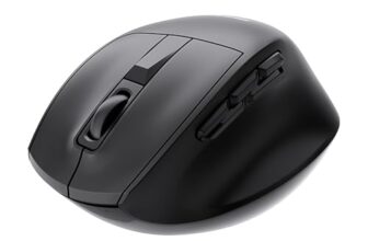 Amazon Basics Pro Series 2.4G + Bluetooth + USB Triple Mode Wireless Ergonomic Mouse | 9 Buttons | Adjustable DPI (800–2400) | 500mAh Battery | Type-C Charging | Black