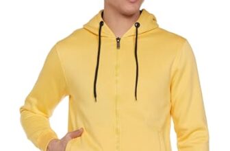 Qube By Fort Collins Men’s Fleece Hooded Neck Regular Fit Sweatshirt (929206 SMU_Mango Milange_Large)