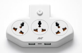 Ant Stinger 321 Extension Board with Surge Protector |3 AC Sockets + 2 USB (2.1A) + 1Fast Type-C |2500W 10A Power Strip |One-Key Switch |Overload & Child Safety Protection |Multi Plug Power Strip