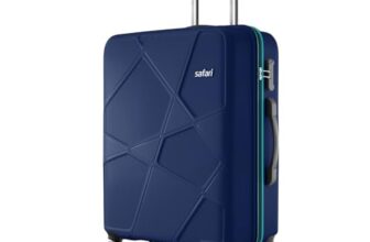 Safari Medium Polypropylene Spinner Pentagon Pro 8 Wheels 66Cm Size Checkin Trolley Bag, Hard Case 360º Wheeling Luggage for Men & Women, Travel Bag, Suitcase for Travel, Navy
