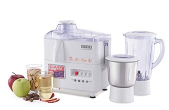 Usha 3345 450-Watt Juicer Mixer Grinder with 2 Jars (White)