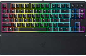 Razer Ornata V3 Tenkeyless – Low Profile Gaming Mechanical Membrane Wired Keyboard-Black-RZ03-04880100-R3M1
