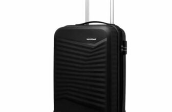 Kamiliant by American Tourister Rock-Lite Small 55 Cm Cabin Hard Sided Trolley Bag for Men & Women, Suitcase 35L for Travel with 3 Digit Combination Lock – Black