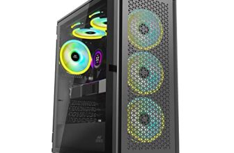 Ant Esports ICE-4000 RGB Mid- Tower Computer Case/Gaming Cabinet – Black | Supports ATX, Micro-ATX, Mini-ITX | Pre-Installed 3 x 120mm ARGB Fans in Front