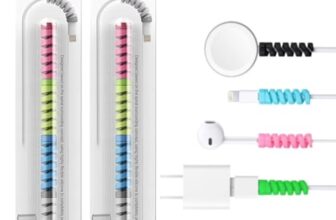 J’TTON 8 Pcs Spiral Sleeves for Charger Cable Protector Data Cable Saver Charging Cord Protective Cable Cover Headphone MacBook Laptop Earphone Cell Phone (Set of 2)