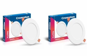 Crompton Star Slim Recessed Downlighter 3W Round Warm White | Pack of 2 | False Ceiling required, Cutout: 3″ | For Hall, Bedroom, Kitchen, Office, Store