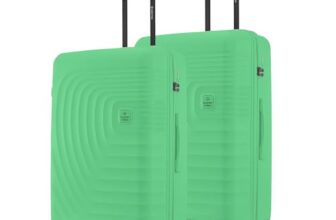 Nasher Miles Polypropylene Boston Hard-Sided Polypropylene 8 Spinner Wheel Luggage Set of 2 Summer Green Trolley Bag | Suitcase (65 & 75 Cm), Medium, Large