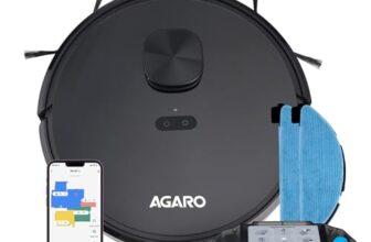 AGARO Alpha Robot Vacuum Cleaner, Brush, Dry Vacuum & Wet Mop, Automatic Cleaning, Upto 3200Pa Strong Suction, Rechargeable, App Control, Lidar Navigation, Editable Map to Clean, Hard Floor & Carpet