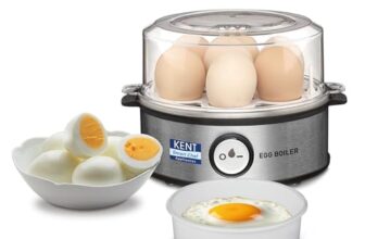 KENT Instant Egg Boiler | 360-Watt | Boil 7 Eggs at a Time | 3 Boiling Modes | Stainless Steel Body, Poaching Tray & Heating Plate | Automatic Power Off