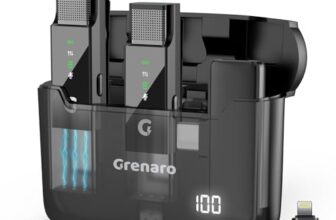 GRENARO S13 Wireless Mic for YouTube Recording, Collar Microphone with 3-Level Noise Reduction, 30m Range, 30H Battery, Portable Mike for Vlog, Live Streaming & Mobile Video Creators