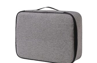 wolpin Professional Document Holder File Storage Document Bag File Folders for Certificates, Portfolio, Executive File Store A4 Documents Holder Multipurpose PP Office Home, Grey Bag