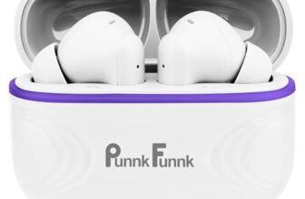 PunnkFunnk BeatXtra | Bluetooth 5.3 Wireless Earbuds | 40H Playtime | 32dB ANC & Quad ENC Mics | 13mm Drivers | 40ms Low Latency | IPX5 Water Resistant | Touch Controls(White)